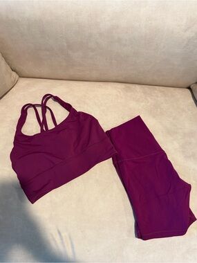 Lululemon Set Energy Sports Bra and 6” Align Shorts Deep Plum